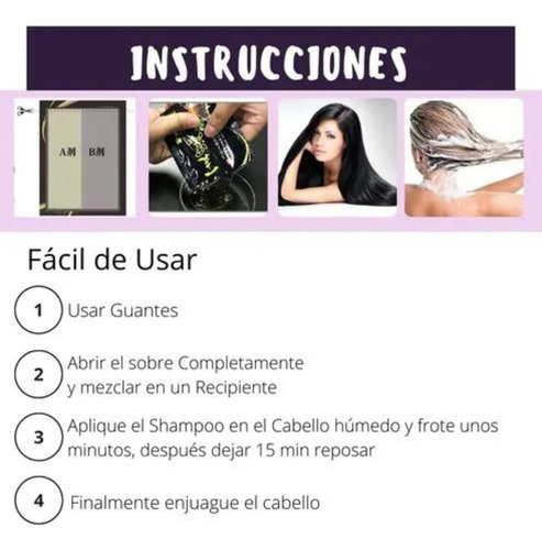 Shampoo Universo en Linea Shampoo Tinte Tinte para cabello Shampoo con tinte en sachet de 30mL por 1 unidad de 180g