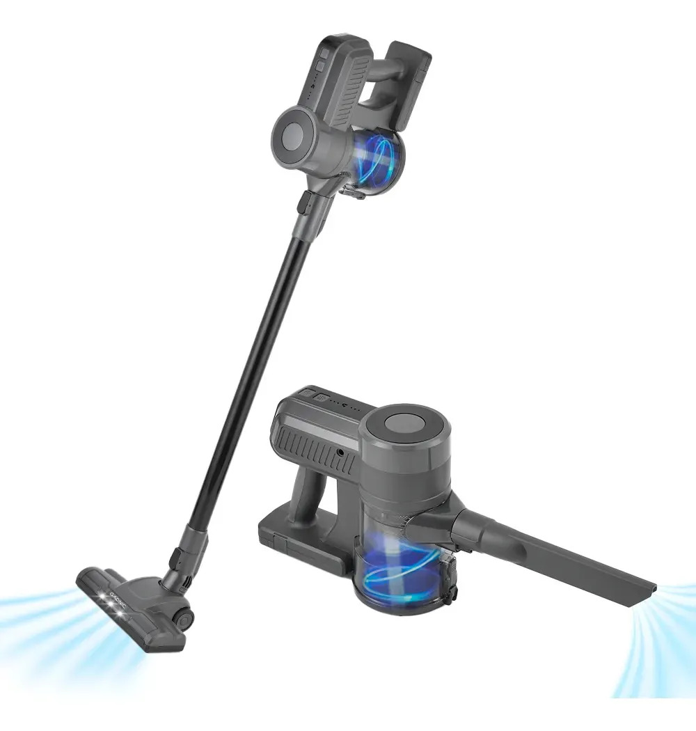 Aspiradora Inalámbrica Vertical Y De Mano Gadnic Recargable Filtro HEPA Pantalla Táctil 200W Luz LED Filtrado Ciclónico