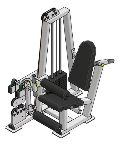 Plano De Maquina De Gym. Sillon Dual De Cuadriceps E Isquio