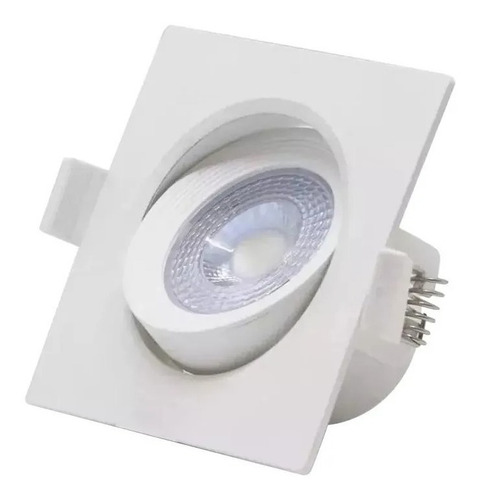 Spot Quadrado 5w Branco Quente Led Direcionável Embutir Biv 110V/220V