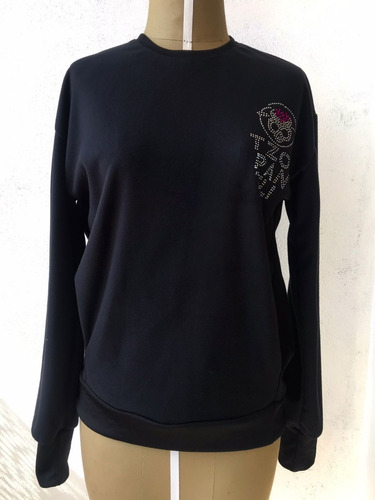 Imagen 1 de 4 de Sudadera Pedrería Craneo Tzompantli