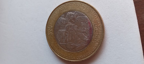 Moneda De $20 Centenario De La Constitución