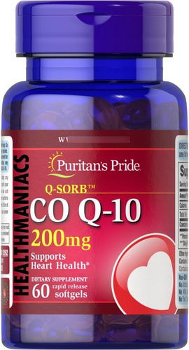 Coenzima Co Q10 200mg 60 Capsula Blanda Corazon Vegano Sin L Sabor Sin Sabor