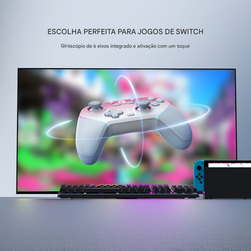 Controle Gamesir Super Nova Sem Fio Para Pc Switch iOS Android Celular Hall Effect Anti Drift RGB Preto