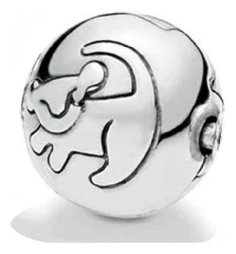 Charm Tipo Broche Simba Bebé Rey León Plata 925 Silver Heart