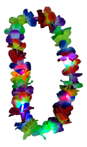 15 Collares Hawaianos Fluo Led Flores Multicolores