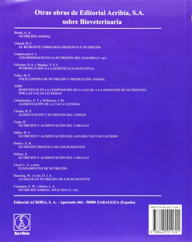 Mcdonald: Nutrición Animal, 7ª