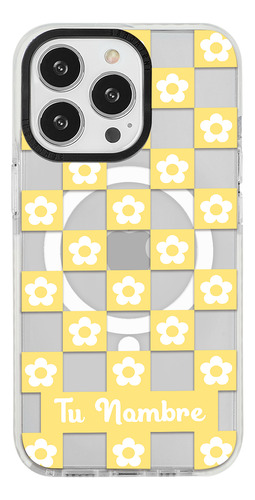 Funda Para iPhone Magsafe Para Mujer Nombre Flores Cuadros