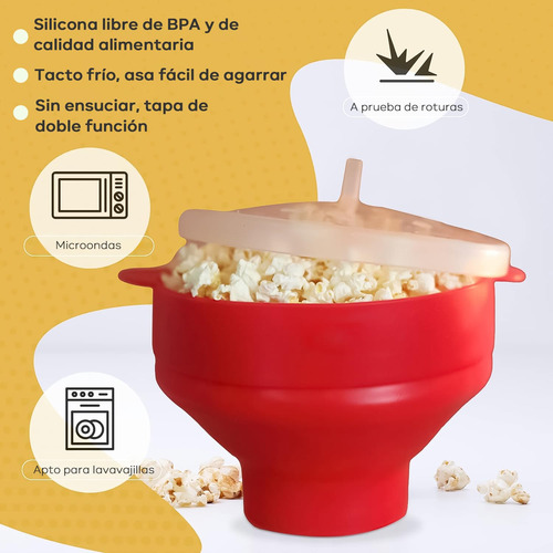 Palomera Para Microondas De Silicón, Palomitas Microondas,