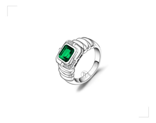 Anillo Esmeralda Plata 1ra Ley 925 Coventry By Thi Tur®