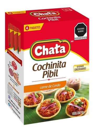 Cochinita Pibil La Chata 4 De 250g Carne Cerdo Natural 