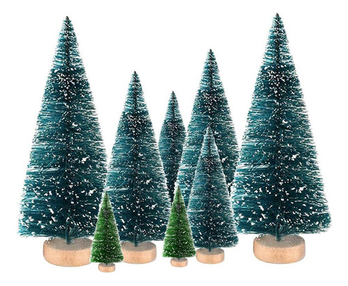 Minidecoración De Árbol De Pino Navideño De 8 Piezas Con Bas