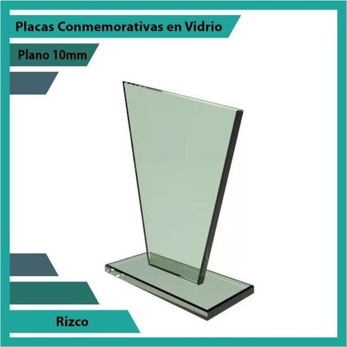 Trofeo En Cristal Referencia Rizco Pulido Plano 10mm