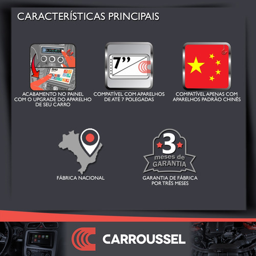 Imagem 2 de 10 de Moldura Painel 2 Din Multimidia Dvd Mp5 Golf Polo Bora Ecosport Fiesta Fox Para Aparelhos Padrão Chines