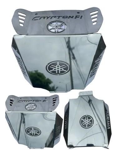 1 Protector Cubre Carter Cromado Para Moto Crypton Fi