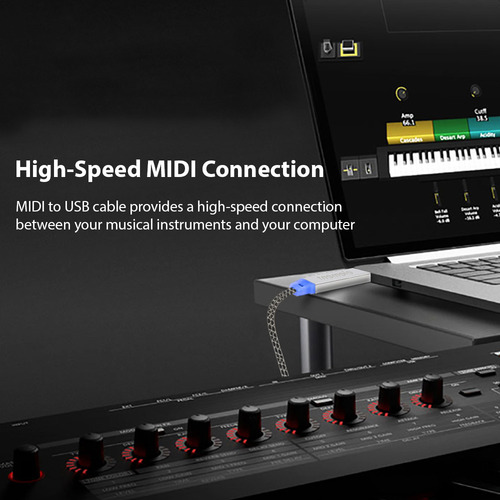 Cable Midi A Usb De Tremolo, Cable Midi De 5.9 Pies Con Entr