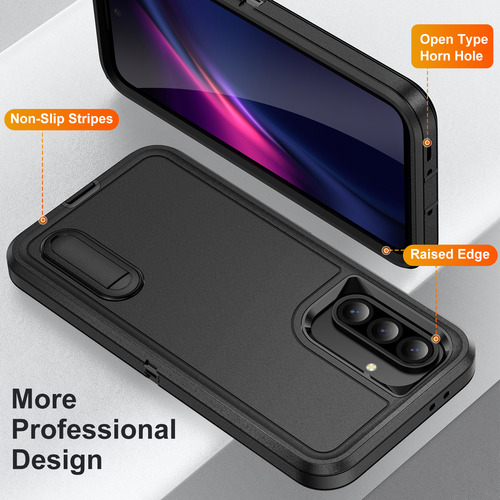 Funda De Teléfono 3 En 1 De Armadura Pesada Para Samsung Galaxy A26 A36 A56 5g, Marco De Soporte De Plástico Duro,