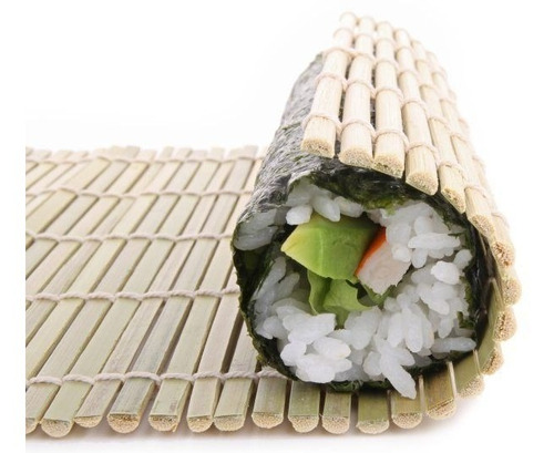 Imagen 4 de 5 de Esterilla Para Elaborar Sushi Bamboo 23x23cm Calidad Premium