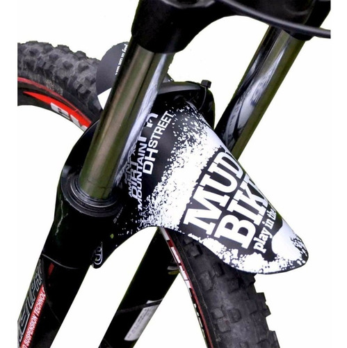 Paralama Bike Dianteiro Mud Bike Mtb Enduro Dh Várias Cores Cor Branco/preto