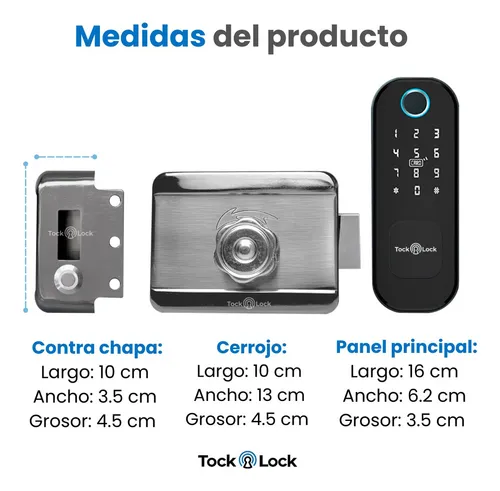 Cerradura Inteligente Wifi Huella Código Sobreponer Exterior | Meses, , large
