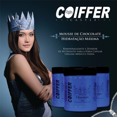 Imagem 4 de 5 de Mousse Capilar De Chocolate Coiffer 500g Hidratação Máxima