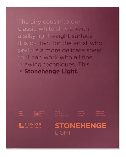 Stonehenge Lghtwght Papel 11x 14pad Wht 30sht