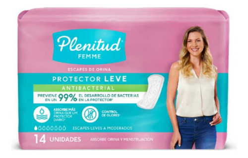 Plenitud Protector Leve Femme Antibacterial X 14un
