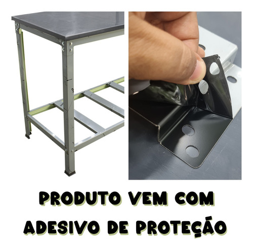 Bancada Mesa Central Tampo Inox 190x55