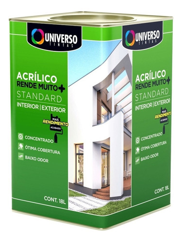 Tinta Rende Muito + Acrílica Fosco Branco Neve Universo 18l