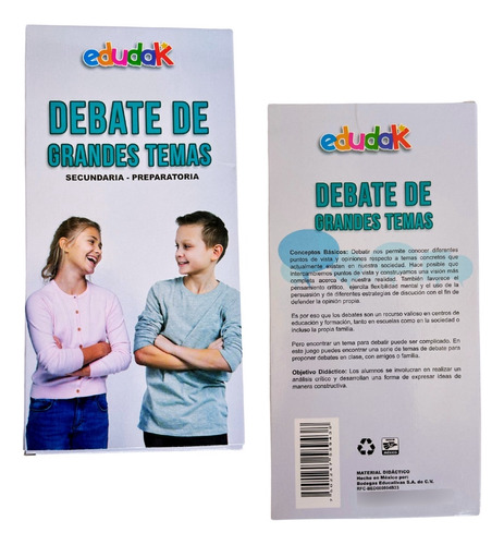 Edudak Tarjetas Didácticas De Debate - 10 Cartas En Español