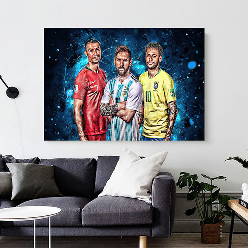 Lienzo De Póster De Fútbol De Messi Ronaldo Neymar Para Deco