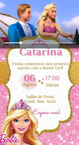 Convite Digital Com Vídeo Do Personagem Infantil/ Convite An