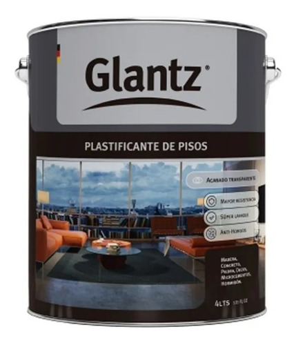 Plastificante Al Agua Glantz Para Pisos 4 Litros Plaza V