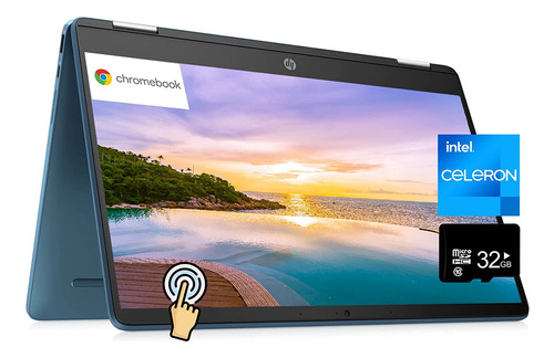 Chromebook 14  Hp X360, Hd, Touch Screen 2 In 1, 4gb Ram