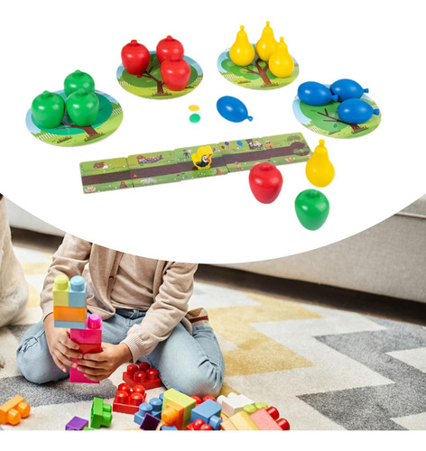 Clasificación De Color Del Juego De La Fruta De Madera