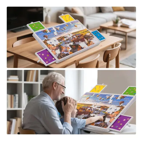 Tablero Inclinable Para Puzzles De 1500 Piezas Con 4 Cajones Y Cubierta, Becko