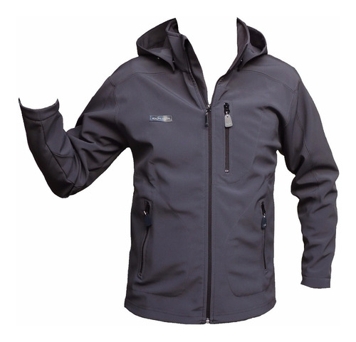Campera Softshell Impermeable Capucha Tipo Neoprene Pagos