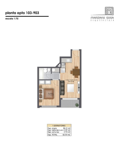 Imagen 8 de 8 de -apartamento Un Dormitorio, Balcón, Barrio Sur, Centro.