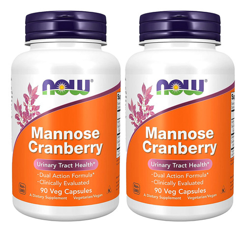 Manose E Cranberry Now Foods Mannose Cranberry 90vegcaps 2un Sabor Sem sabor