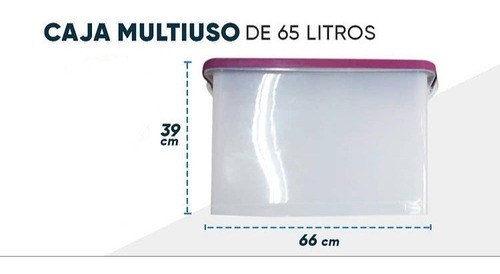 Caja Organizadora Multiuso De 65 Litros Plástico Resistente 