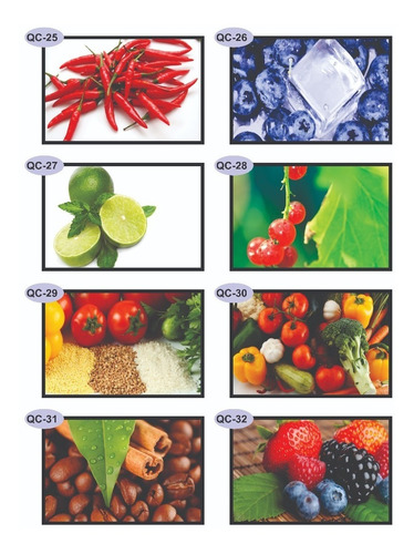Imagem 3 de 10 de 10 Poster Adesivo Parede Cozinha Fruta Carne Lanches 30x20cm