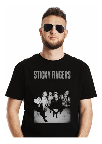 Polera Sticky Fingers Band Photo Rock Impresión Directa