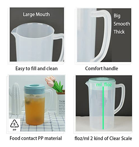 Jarra De Plástico De 0.66 Galones / 2.5 Litros Con Tapa Bpa-