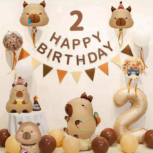 5 Globos Metalicos Capibara Fiesta Decoracion Cumpleaños