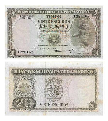 Grr-billete De Timor 20 Escudos 1967 - Régulo De Aleixo