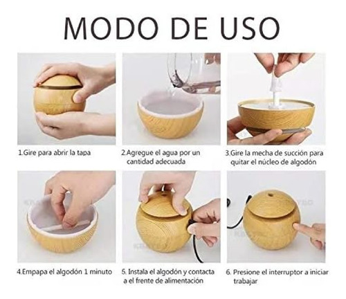 Difusor De Aromas Aromaterapia Con 7 Luces De Colores Led