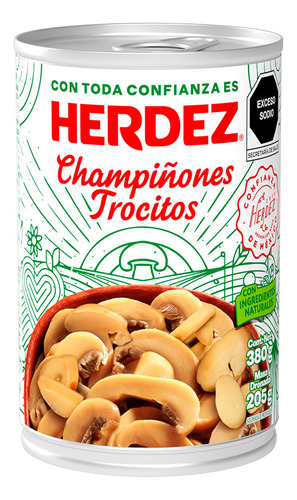 Champiñones Herdez Trozos Lata 380g