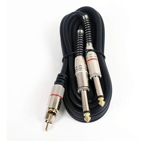 Imagem 5 de 6 de Cabo Áudio 2x P10 Mono X 2x Rca Profissional Gold 1.8 Metros