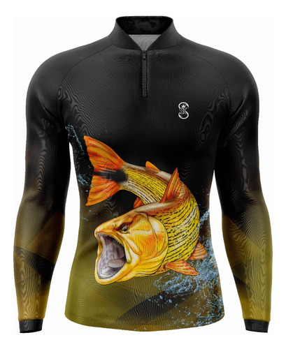 Camiseta Camisa Pesca Superking Proteção Uv50+ Sk34dourado