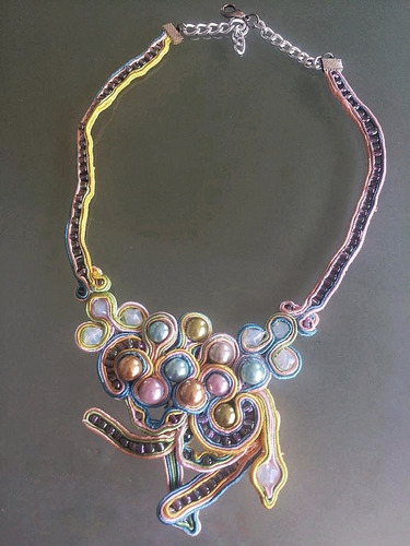 Collar De Soutache Bordado A Mano 